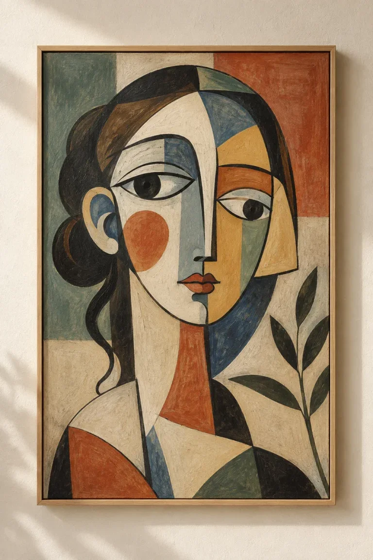 Tranh Canvas Chân Dung Nữ Trừu Tượng Phong Cách Picasso – H00648