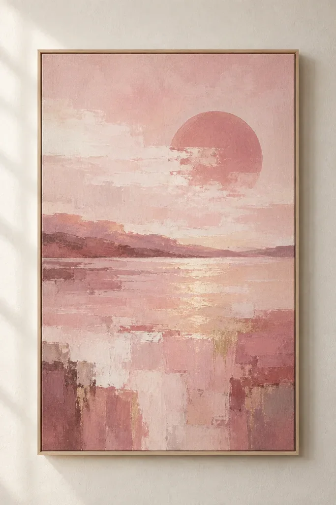 Tranh Canvas Sắc Hồng Trừu Tượng – H00633
