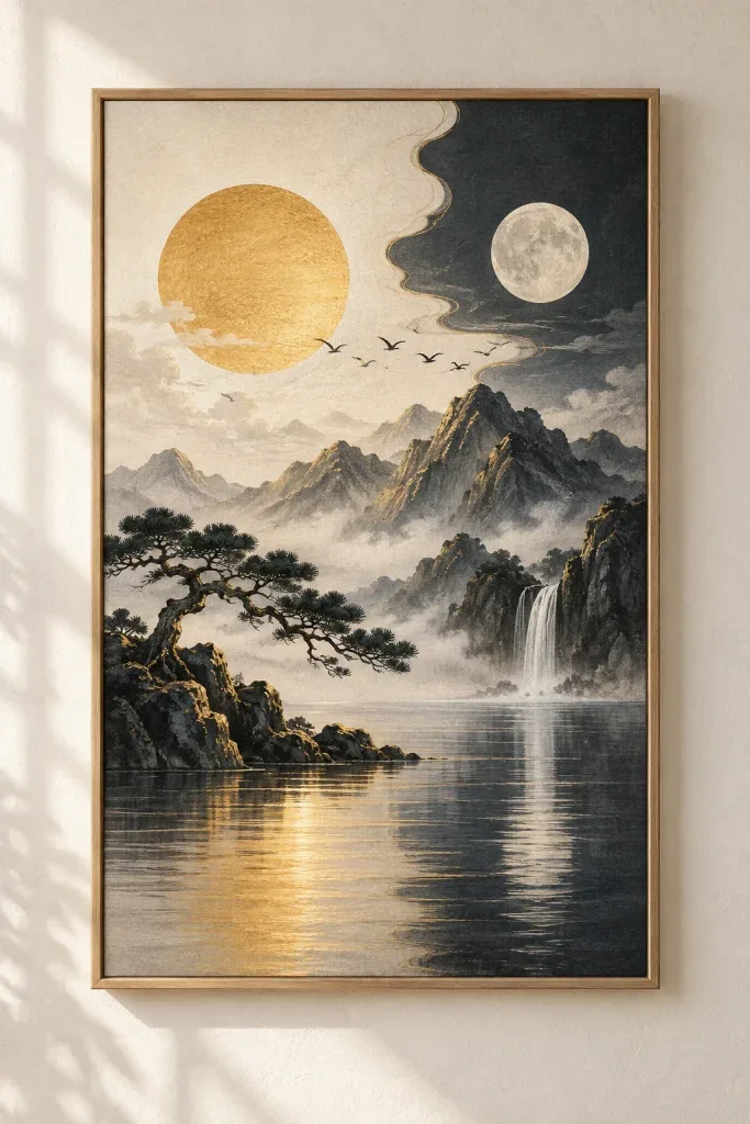 Tranh Canvas Nghệ Thuật Nhật Nguyệt – H00626