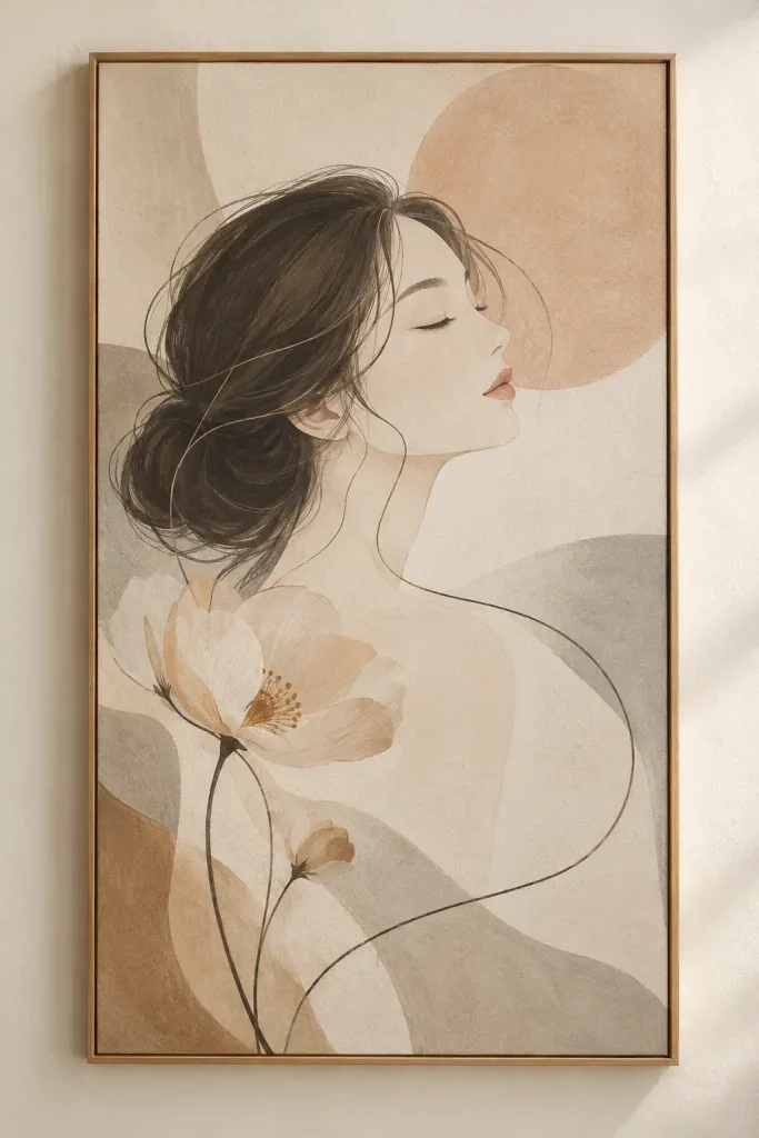 Tranh Canvas Đường Nét Mềm Mại – H00615
