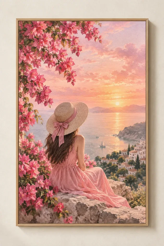 Bộ Tranh Canvas Sắc Hồng Truyền Cảm Hứng – H00409