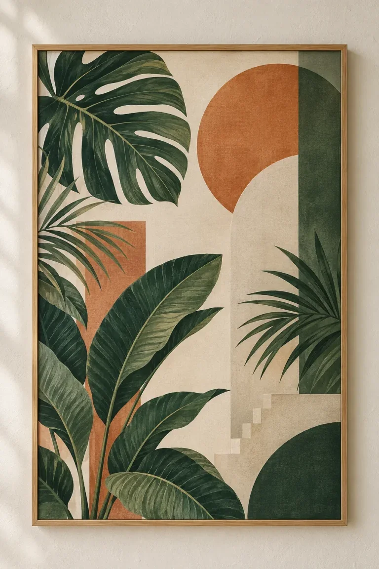 Bộ Tranh Canvas Tropical Hình Học – H00403