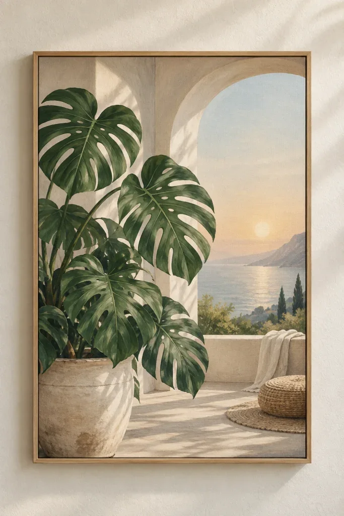Set Tranh Canvas Cảm Hứng & Lá Monstera - H00326