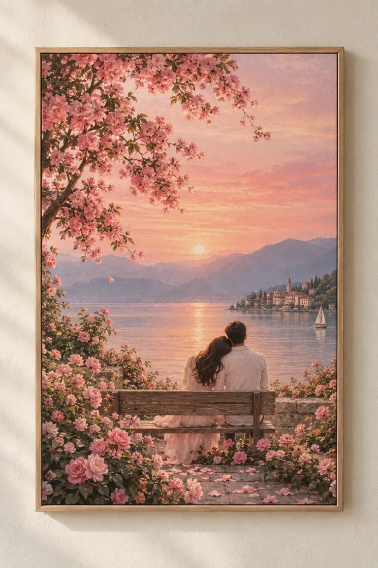 Bộ Tranh Canvas Sắc Hồng Tình Yêu & Thiên Nhiên – H00309