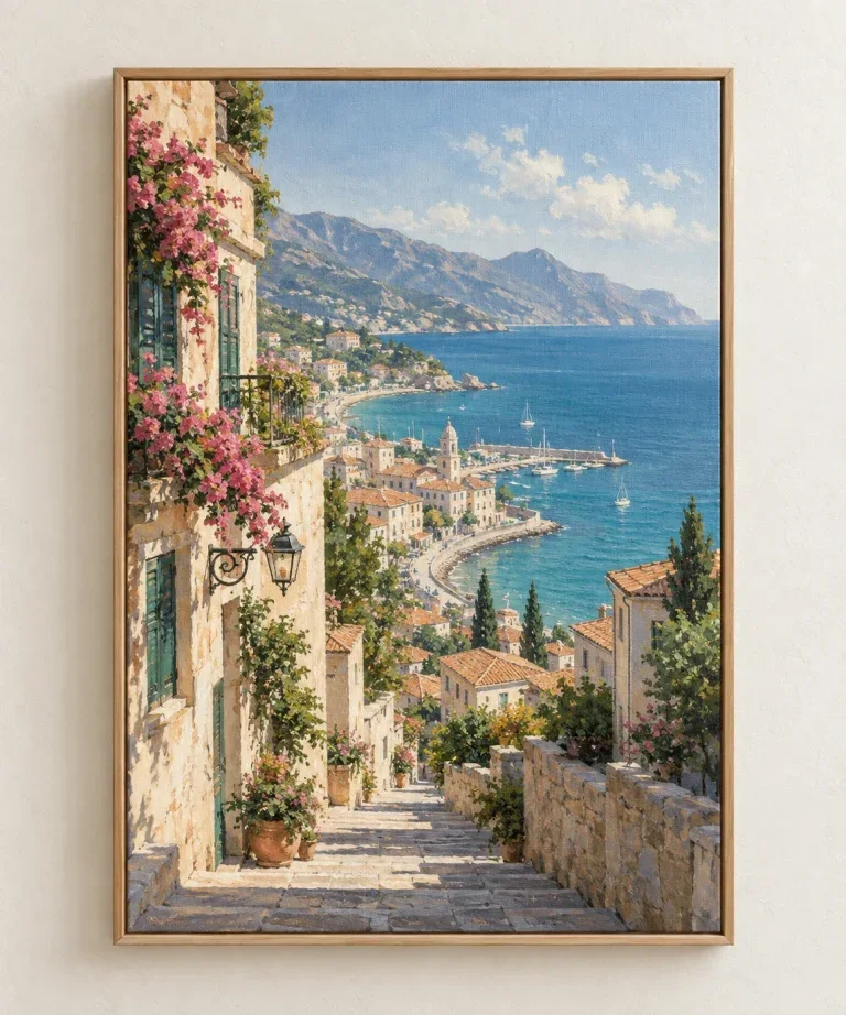 Bộ Tranh Canvas Phố Thị & Biển Xanh – H00308