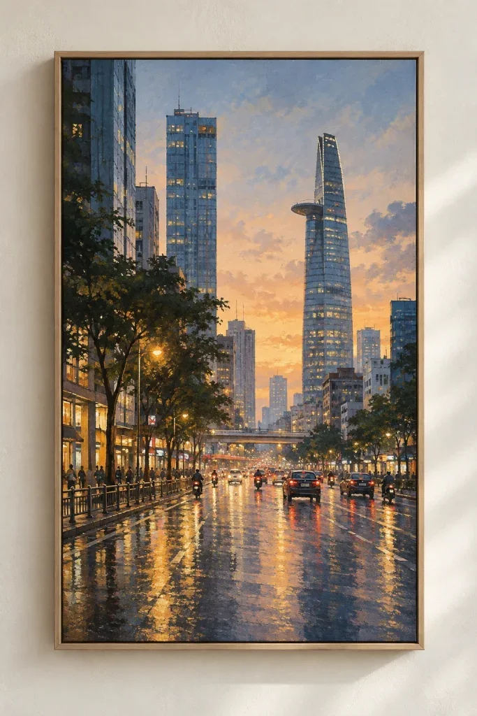 Bộ Tranh Canvas Phố Thị Hiện Đại - H00305