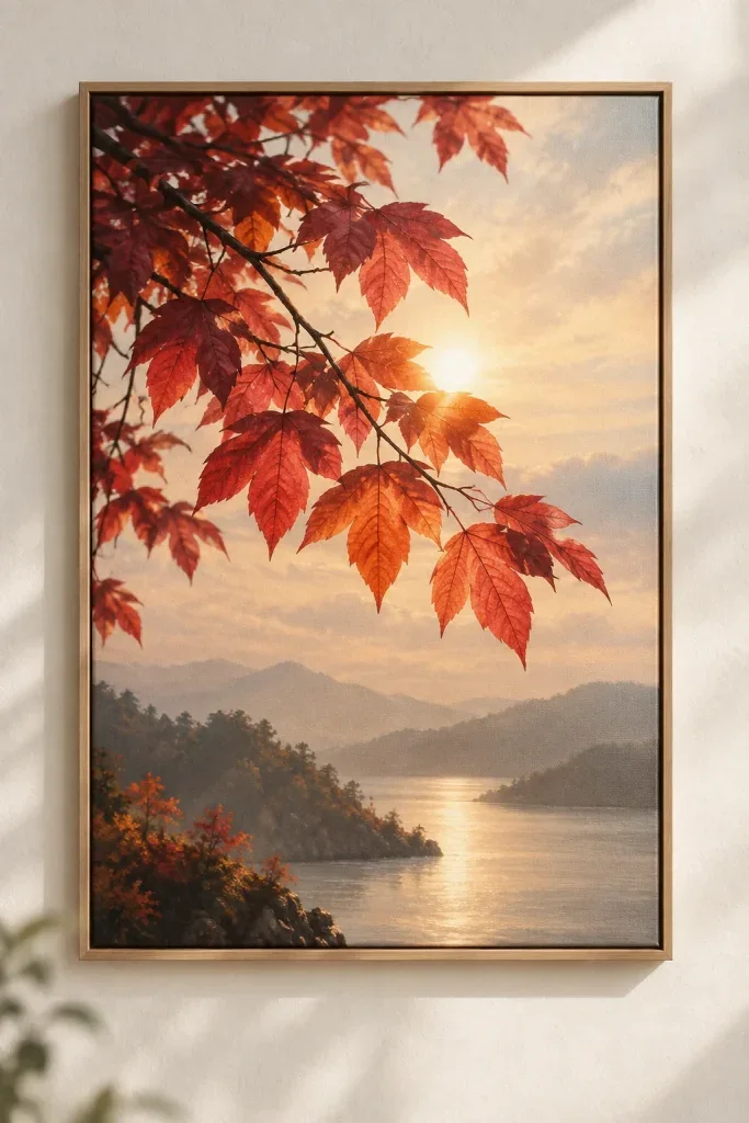 Tranh Canvas Lá Đỏ Ánh Sáng – H003101