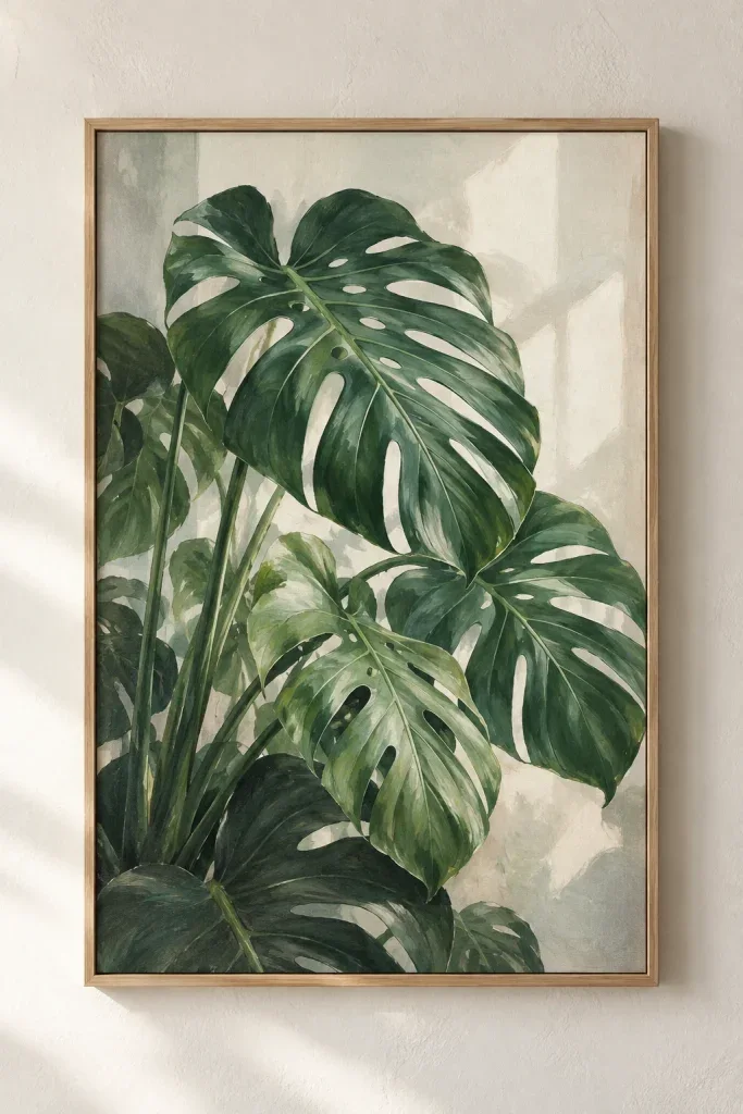Tranh Lá Monstera Xanh – H00363