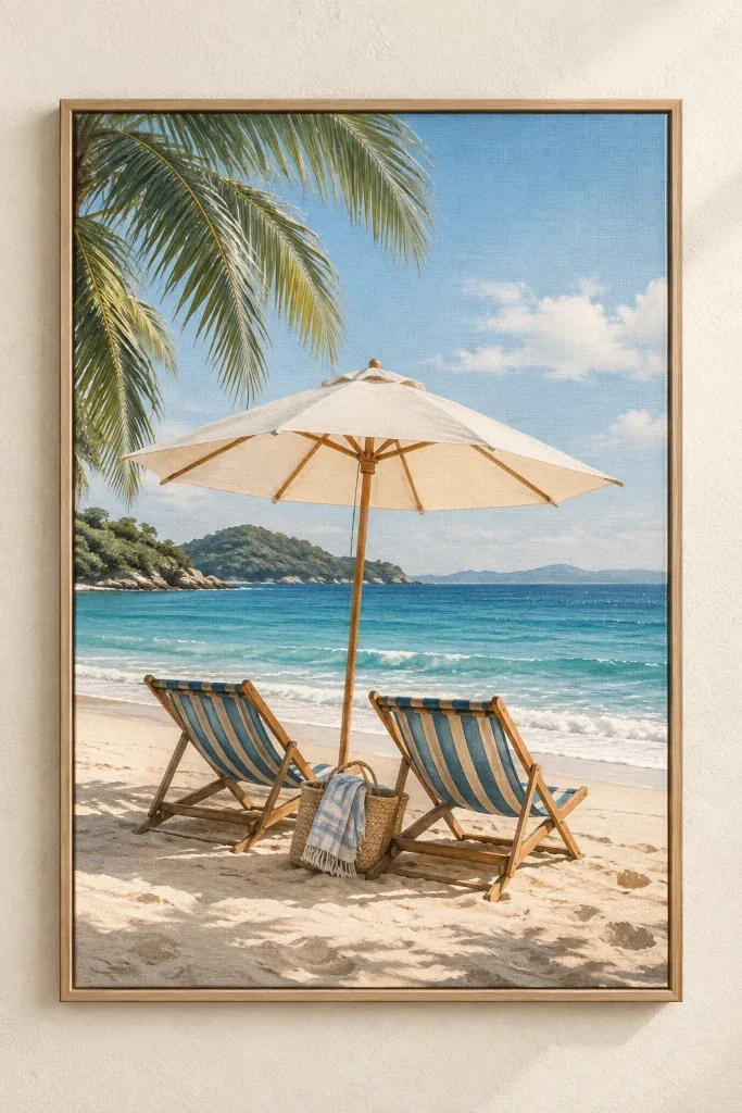 Tranh Canvas Summer Beach Chairs – H00352