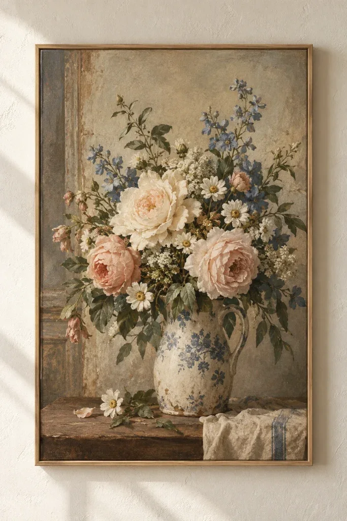 Tranh Canvas Vintage Floral Bouquet – H00348