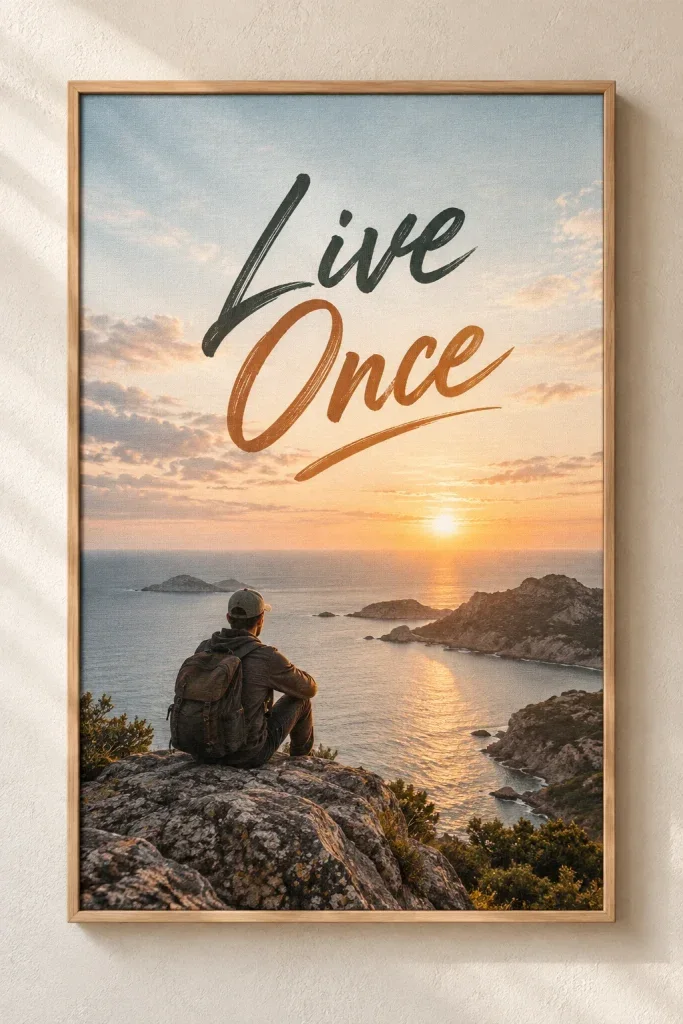 Tranh Canvas Live Once Quote – H00346