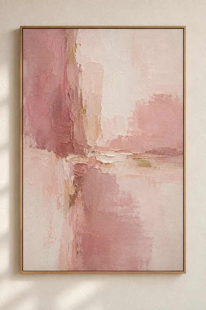 Tranh Canvas Abstract Texture Pink – H00342