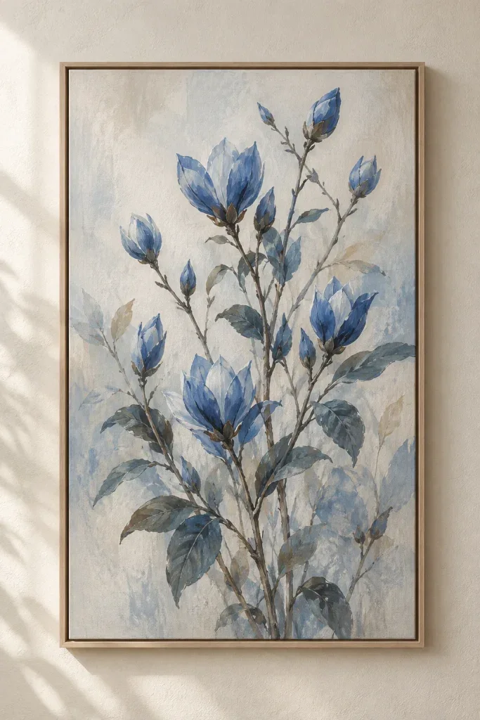 Tranh Canvas Botanical Blue Buds – H00337