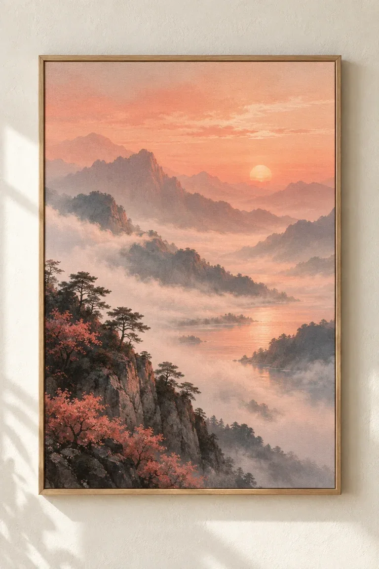 Tranh Canvas Coral Mist Mountains – H00335