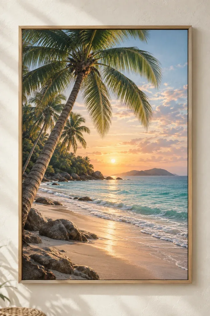 Tranh Canvas Tropical Palm Beach – H00328