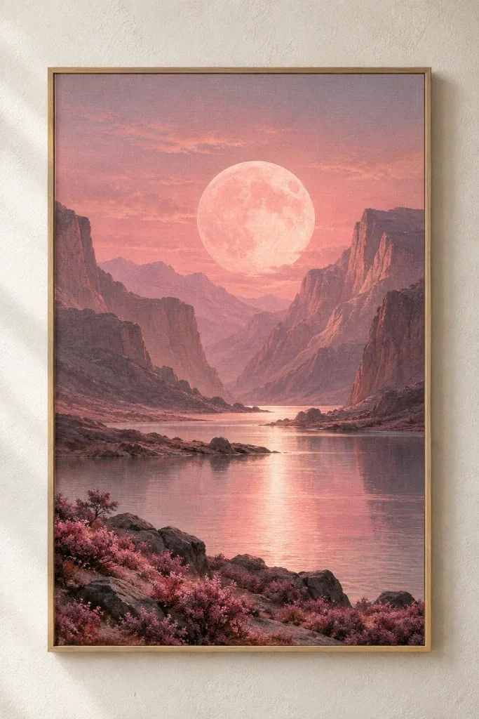 Tranh Canvas Pink Moon Valley – H00325
