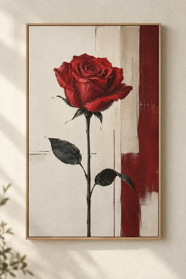 Tranh Canvas Red Rose Minimal – H00323