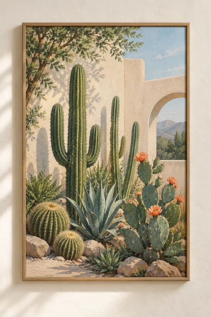 Tranh Canvas Cactus Garden – H00321