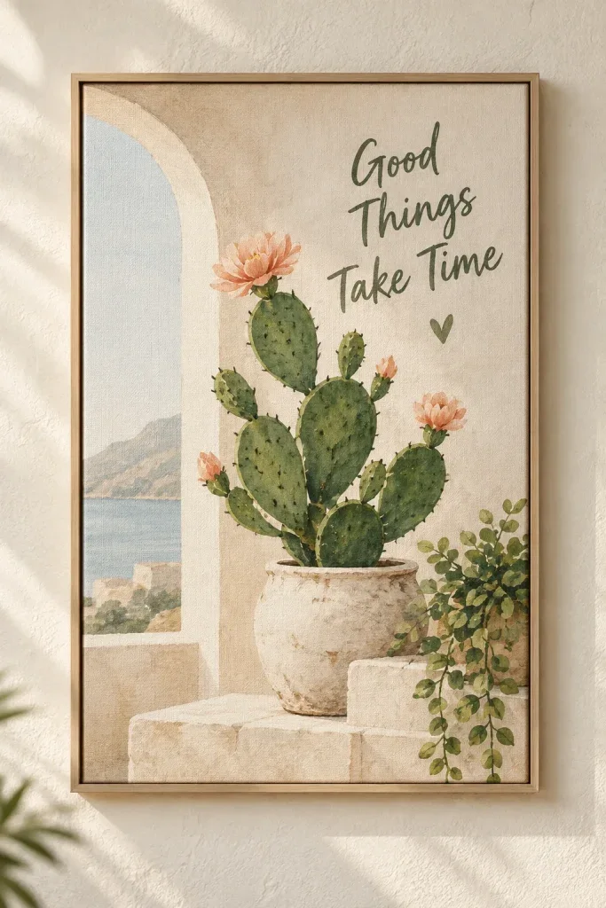 Tranh Canvas Cactus Quote – H00314