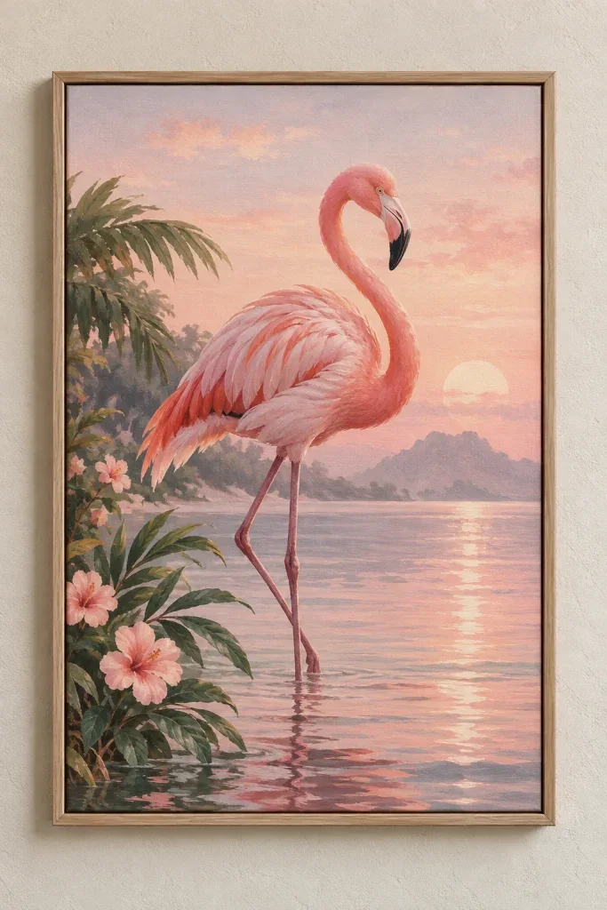Tranh Canvas Pink Flamingo – H00310