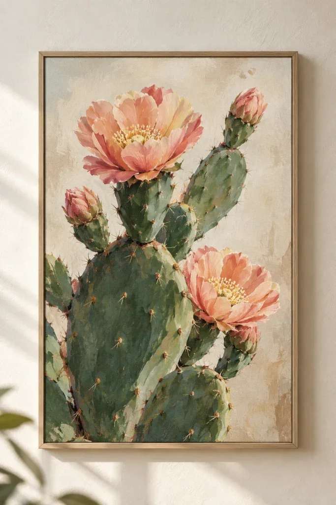 Tranh Canvas Cactus Bloom – H00237