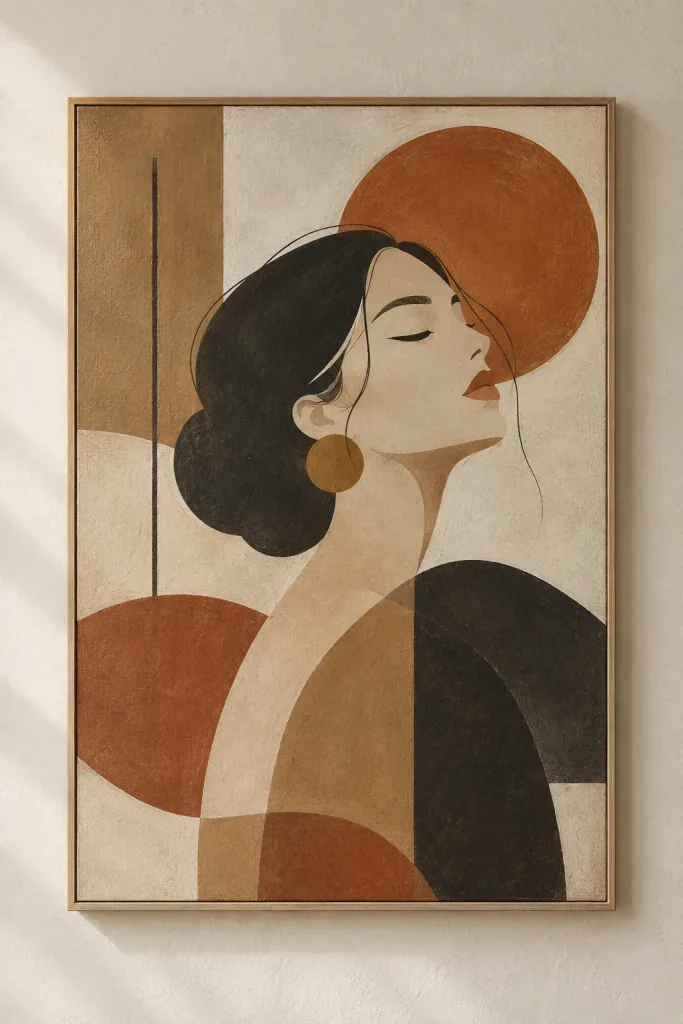 Tranh Canvas Abstract Woman & Shapes – H00212