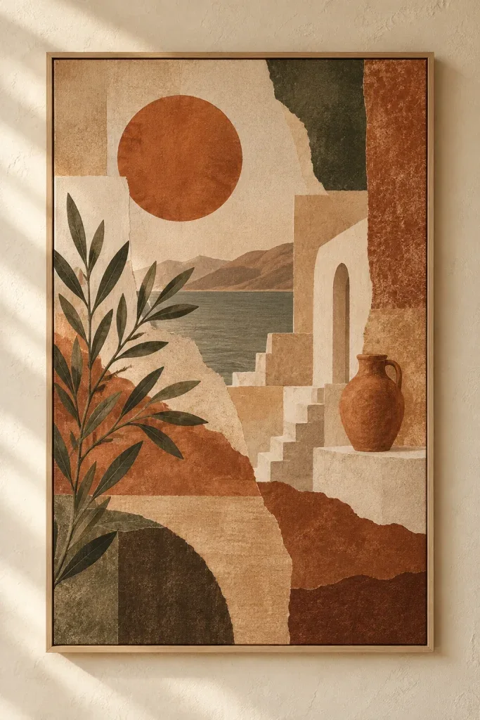 Tranh Canvas Collage Terracotta – H00211