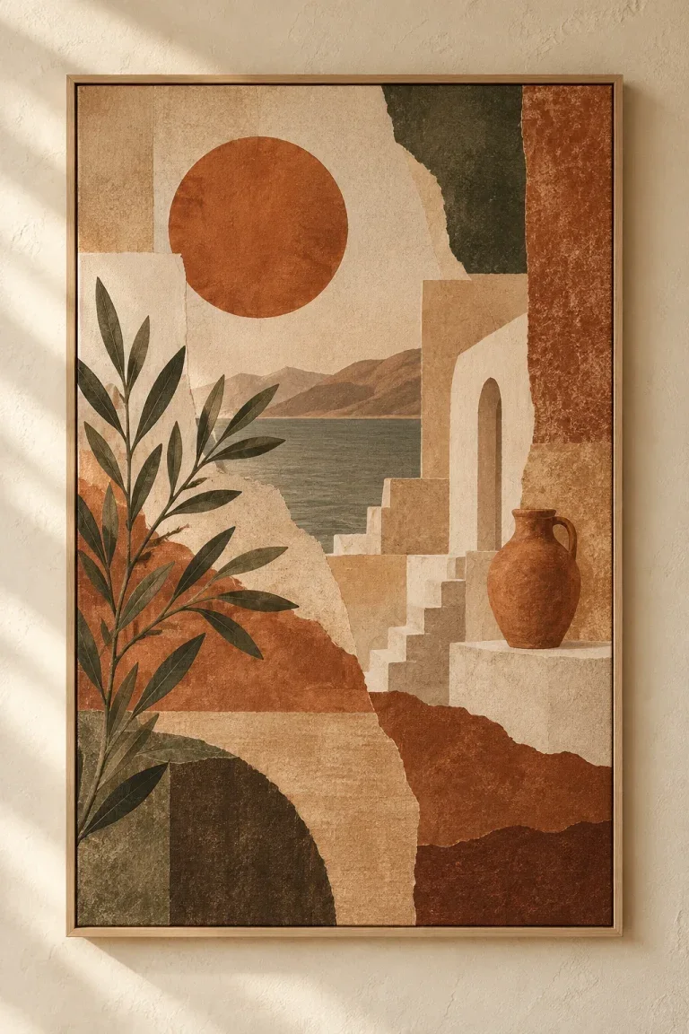 Tranh Canvas Collage Terracotta – H00211