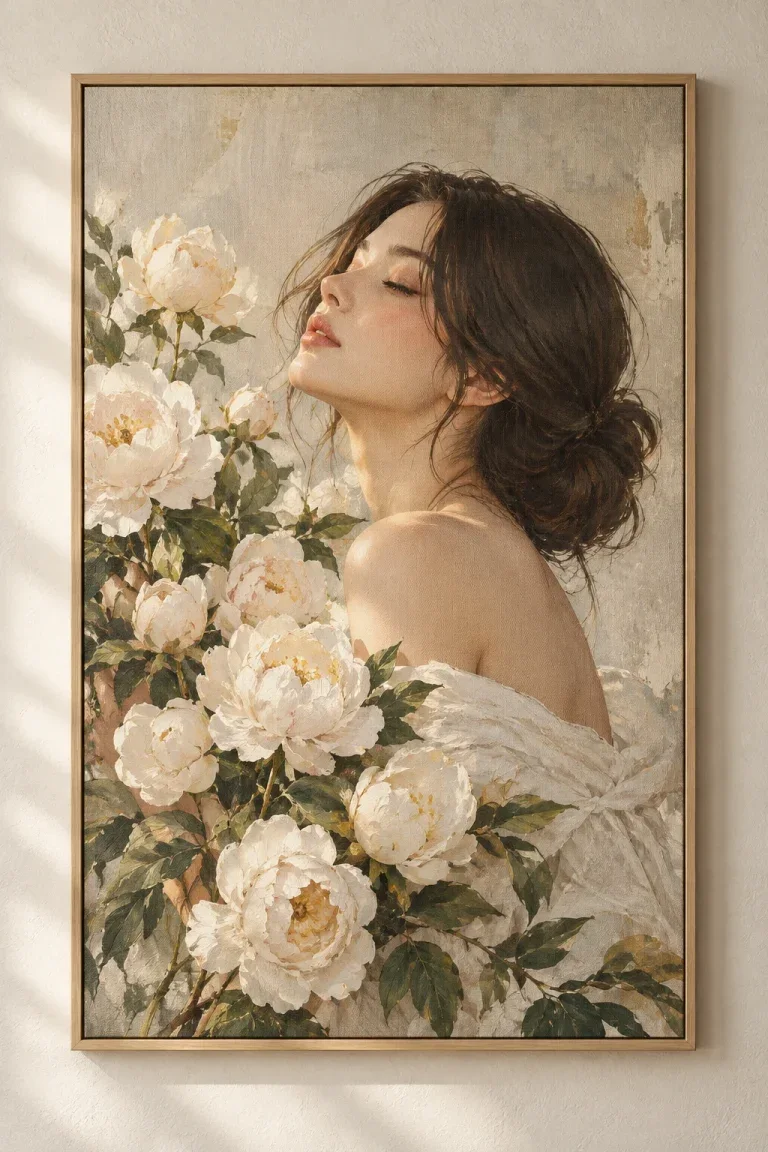Tranh Canvas Woman & Flowers – H00234.2