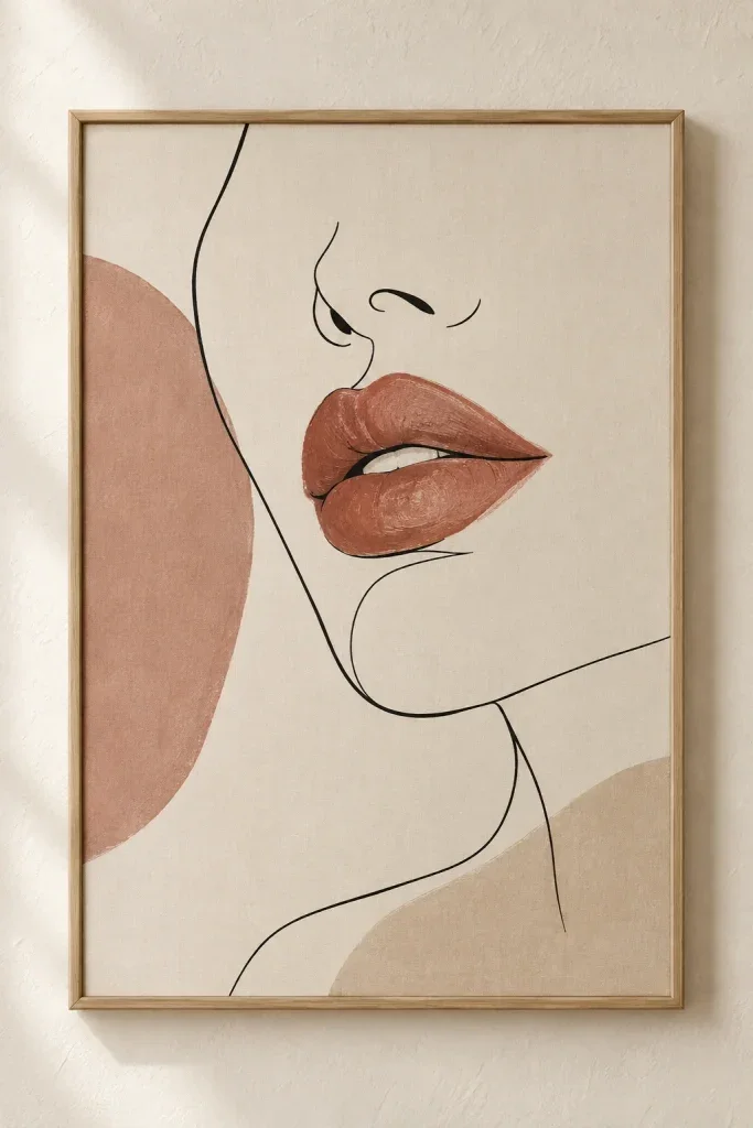 Tranh Canvas Line Art Lips – H00233.1