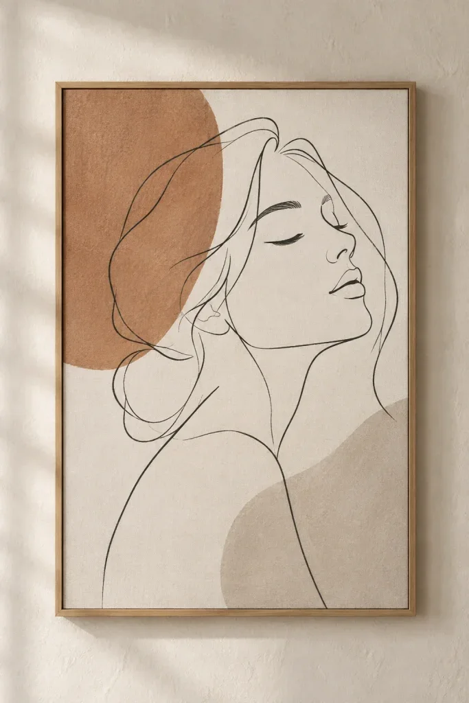 Tranh Canvas Line Art Gương Mặt Nữ – H00229.2