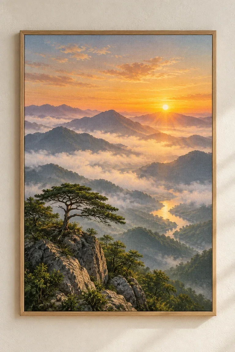 Tranh Canvas Núi Trời Bình Minh – H00226.1