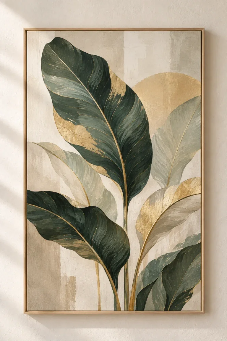 Tranh Canvas Lá Cây Trừu Tượng – H00224