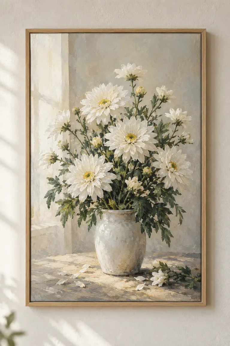 Tranh Canvas Hoa Cúc Trắng – H00221.1