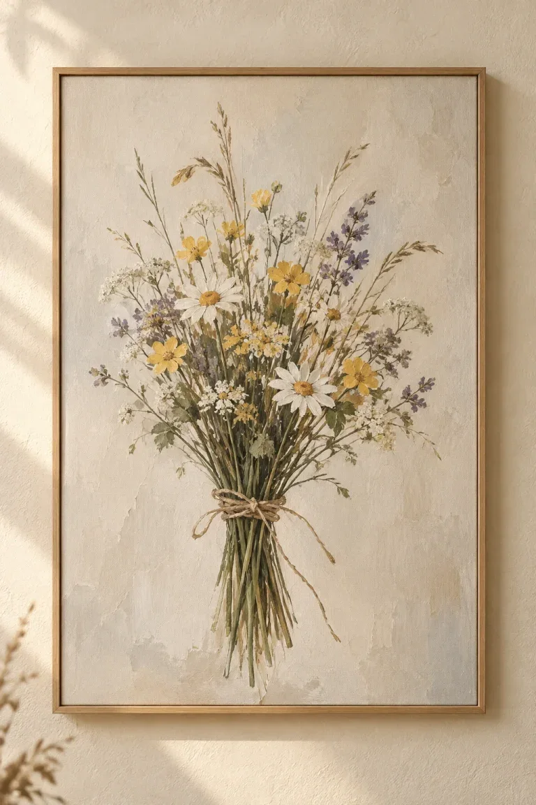 Tranh Canvas Bó Hoa Dại Tối Giản – H00218.5