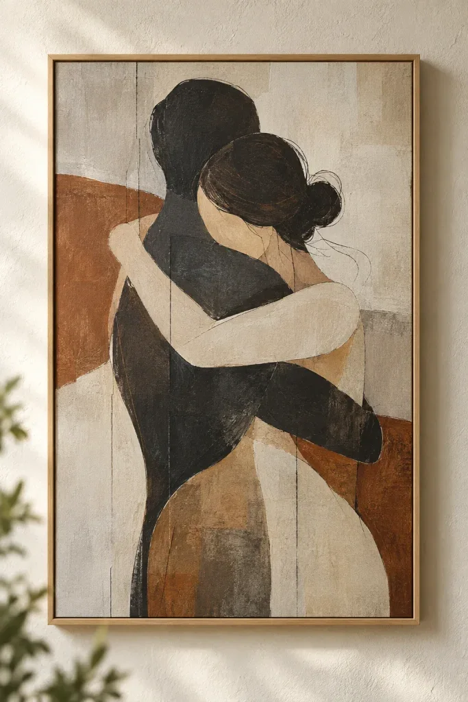 Tranh Canvas Cái Ôm Trừu Tượng – H00217.4