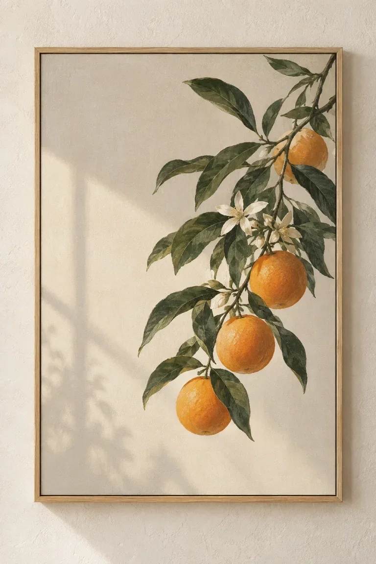 Tranh Canvas Cành Cam Tối Giản – H00216.1