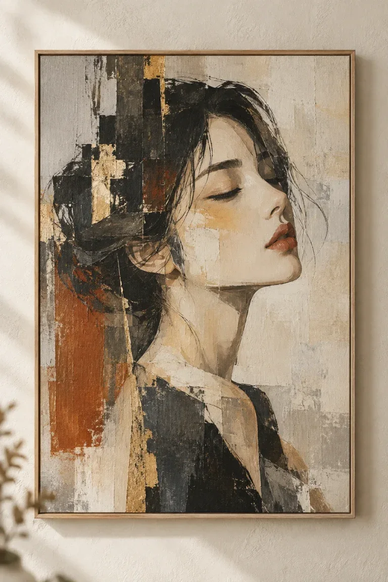 Tranh Canvas Chân Dung Cô Gái Trừu Tượng – H00209.1