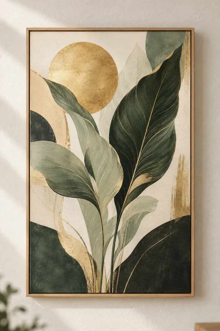 Tranh Canvas Lá Nghệ Thuật Trừu Tượng – H00203