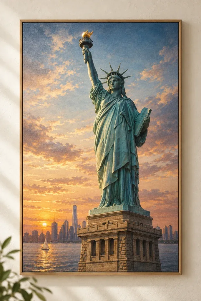 Tranh Canvas Tượng Nữ Thần Tự Do – H00100